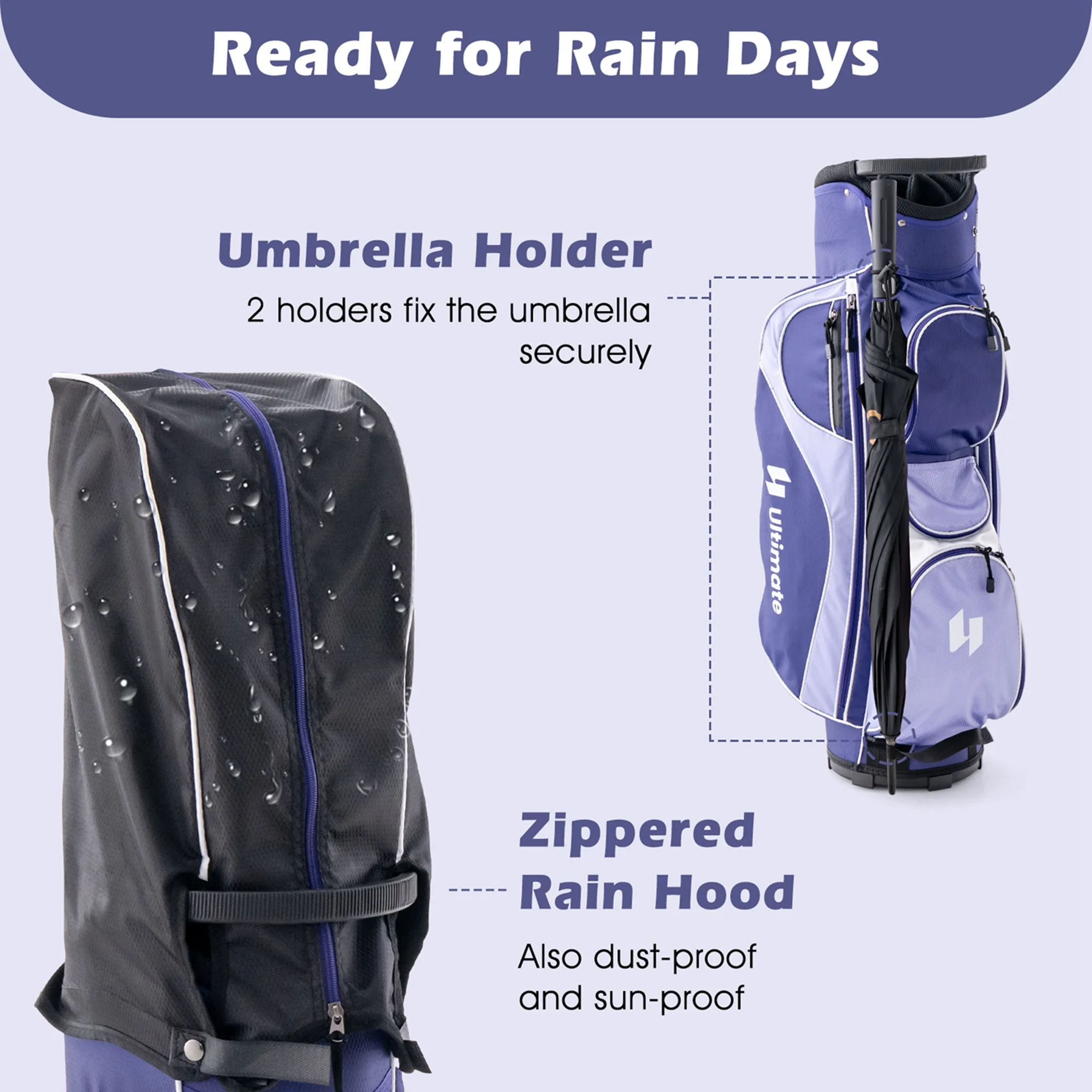 Ultimate Women��s Complete Golf Club Set Golf Club Package Set w/ Rain Hood, Right Hand Purple