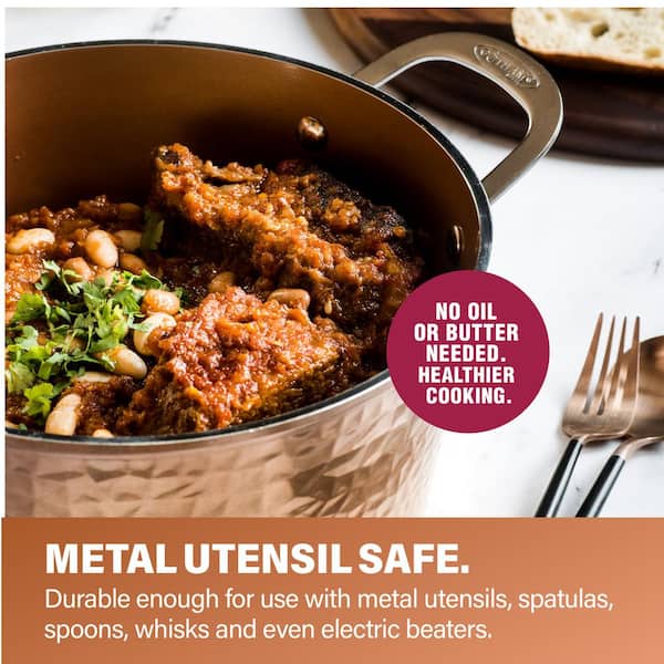 Hammered Copper 17-Piece Aluminum Nonstick Cookware Set