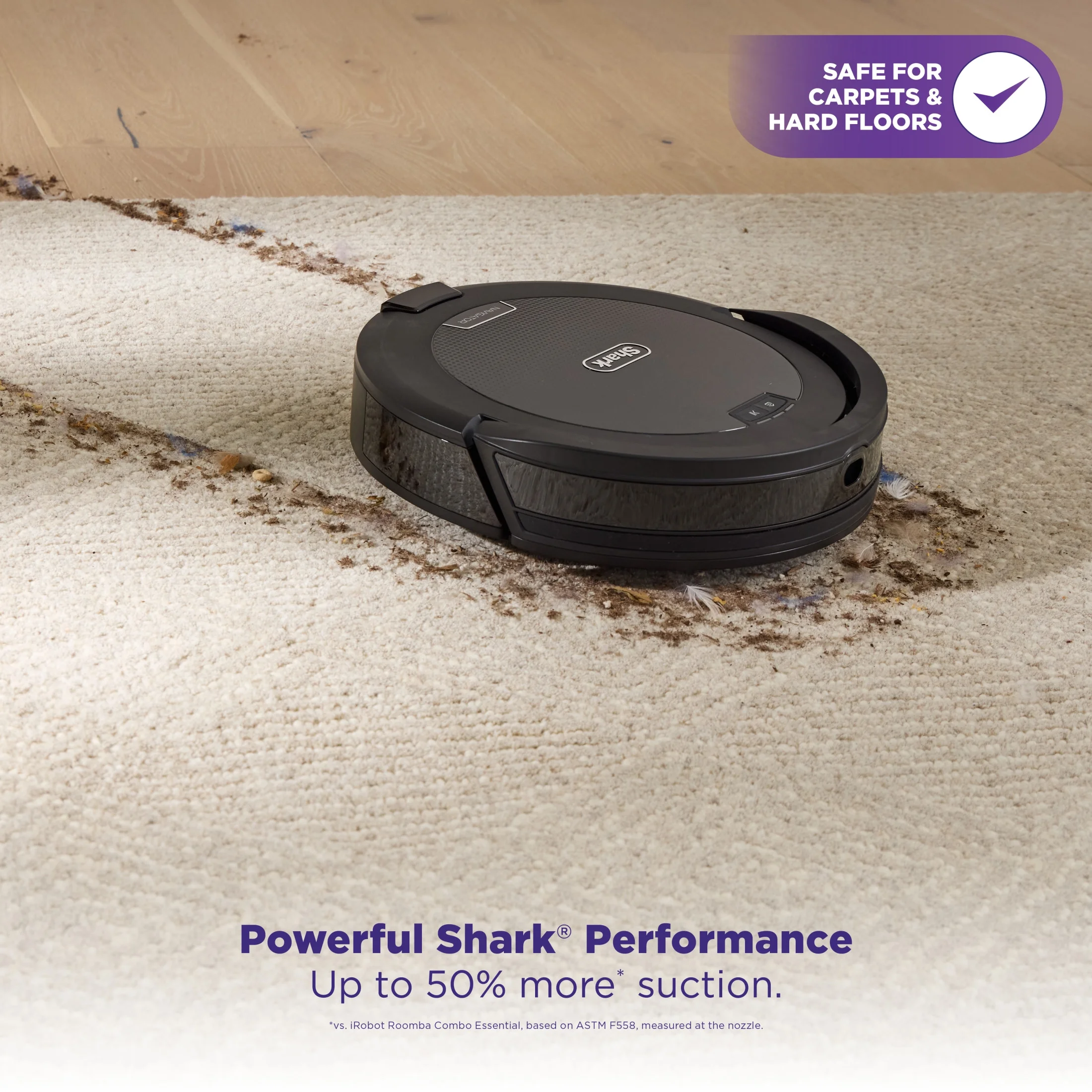 Shark Navigator Robot Vacuum and Self-Empty Base with Bagless, 45-Day Capacity Self-Empty Base and SmartPath Navigation, Black, RV2100AE