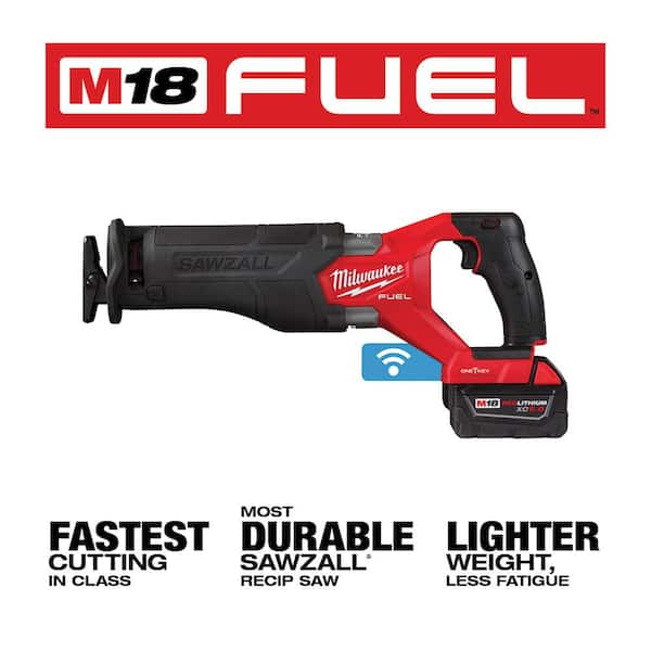 M18 FUEL ONE-KEY 18V Lithium-Ion Brushless Cordless SAWZALL Reciprocating Saw Kit with Two 5.0 Ah Batteries, Case