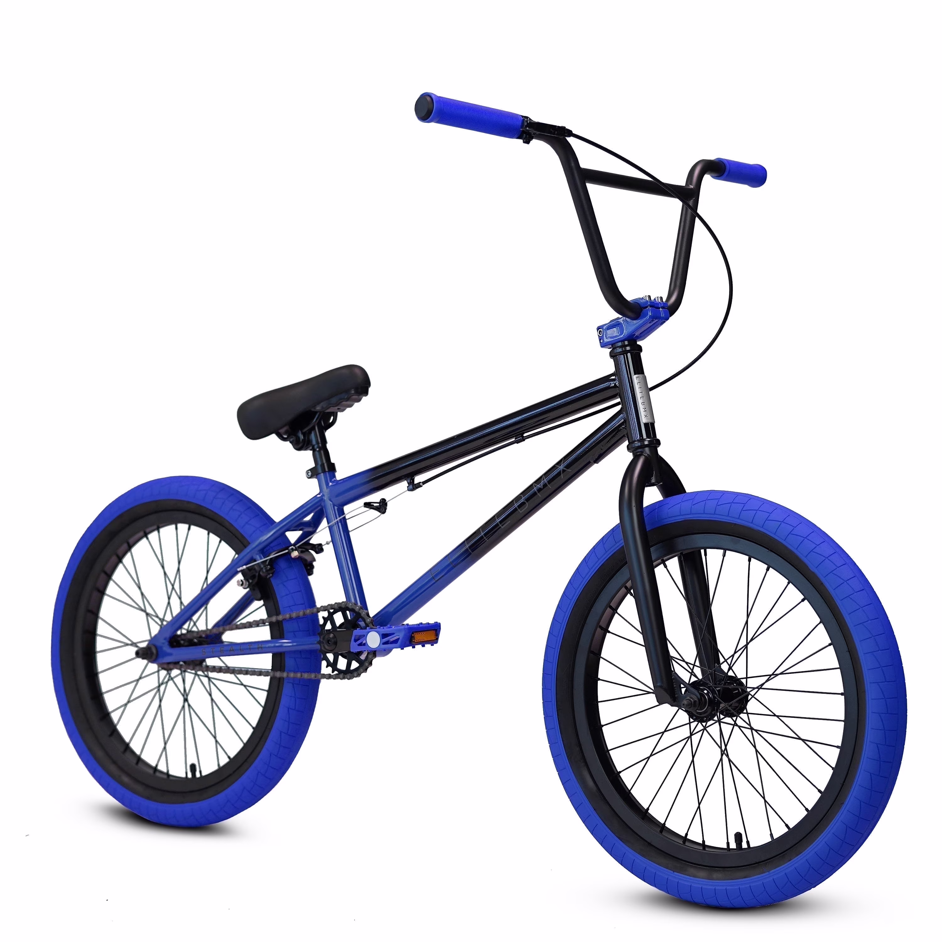 Elite BMX Bicycle 20�� Freestyle Bike - Stealth Blue Purple Ideal for Ages 7 to 18 Years