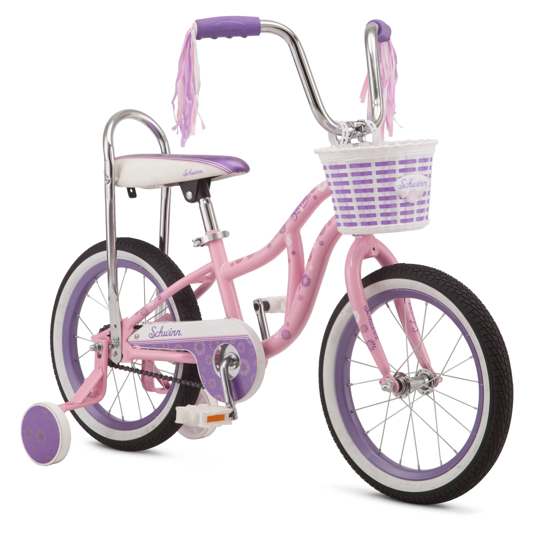 Schwinn Bloom  16-in. Kid's Bike with Training Wheels, Pink Child Bicycle