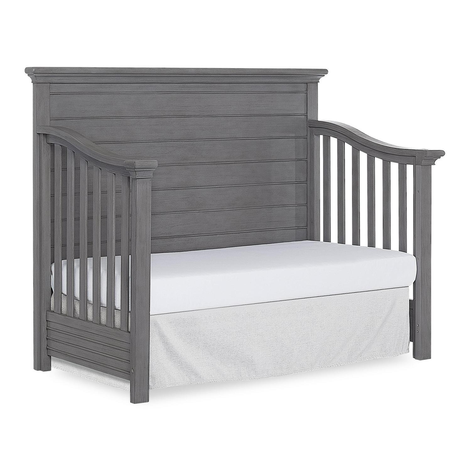 evolur Waverly 5-in-1 Full Panel Convertible Crib. Rustic Grey