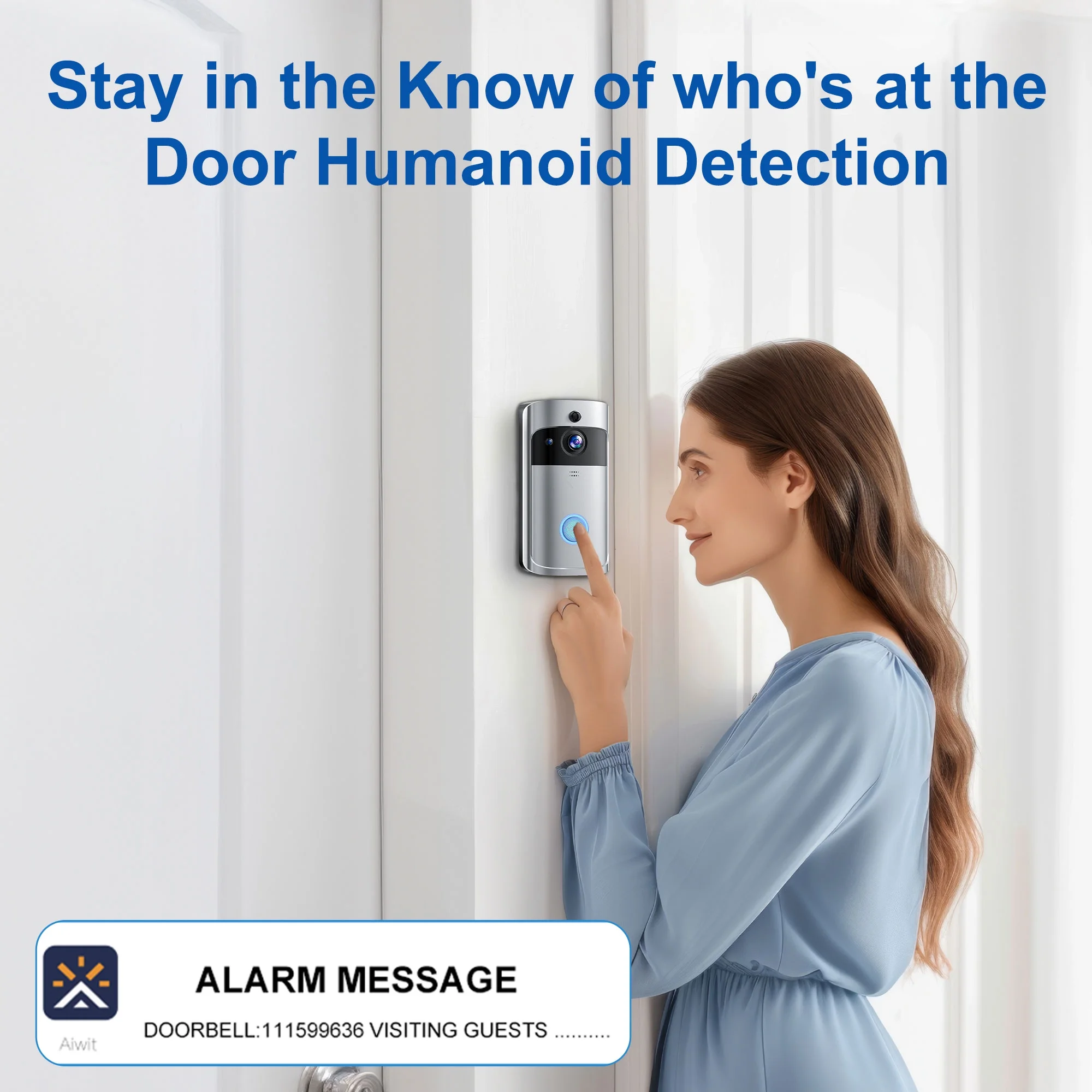 2PCS Ring & Video Doorbell with Camera Wireless WiFi Security Phone Bell 720PHD ��Video Doorbell Camera, Wireless Doorbell Camera with Chime