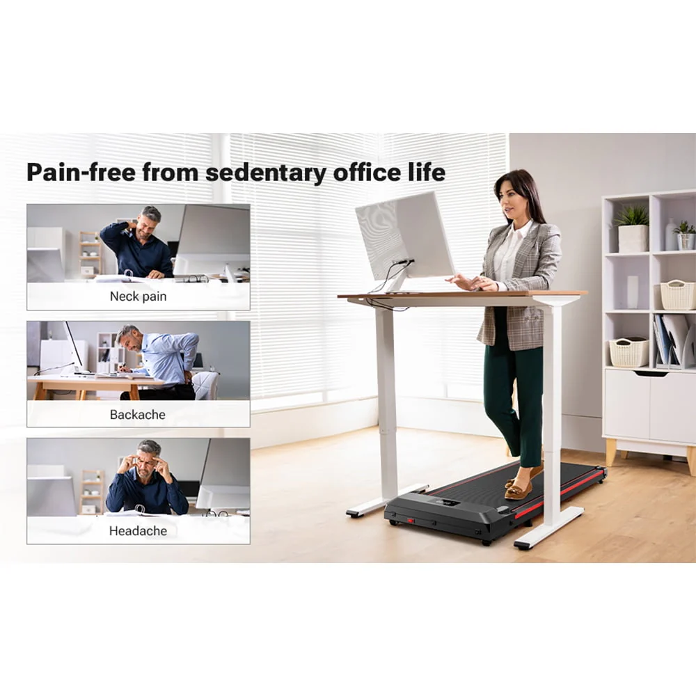 Walking Pad 2 in 1 Under Desk Treadmill with Remote Control Mini Portable Treadmill for Home Office