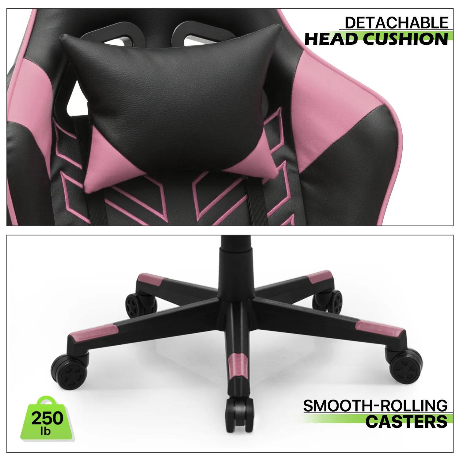 Magshion Ergonomic Gaming Chair, Comfortable Gaming Chair, Computer Chair Leather Desk Chair Adjustable Swivel Gaming Office Chair, Blue