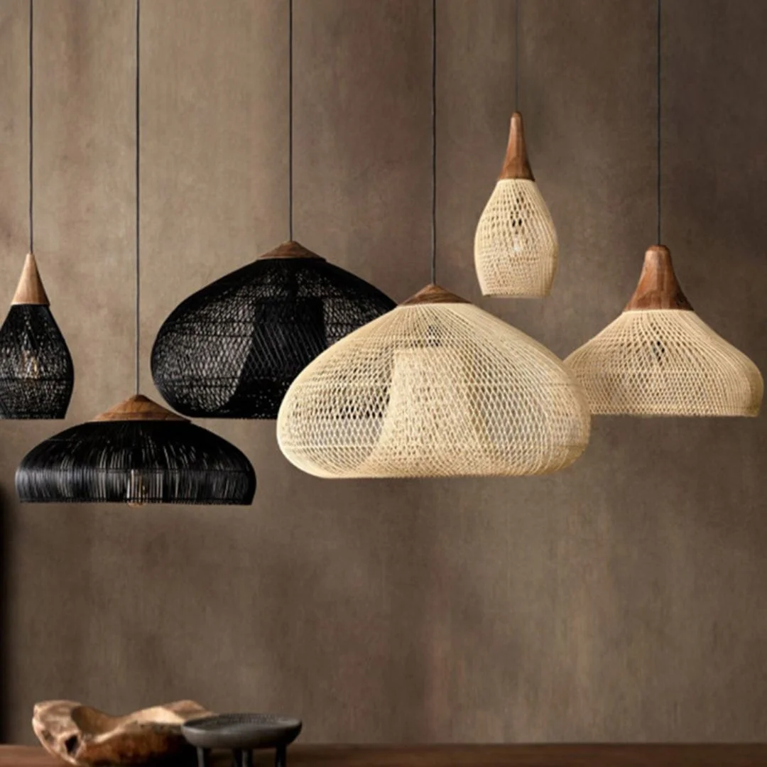 Arturesthome Japanese Style Wabi-sabi Style Rattan Pendant lampshade