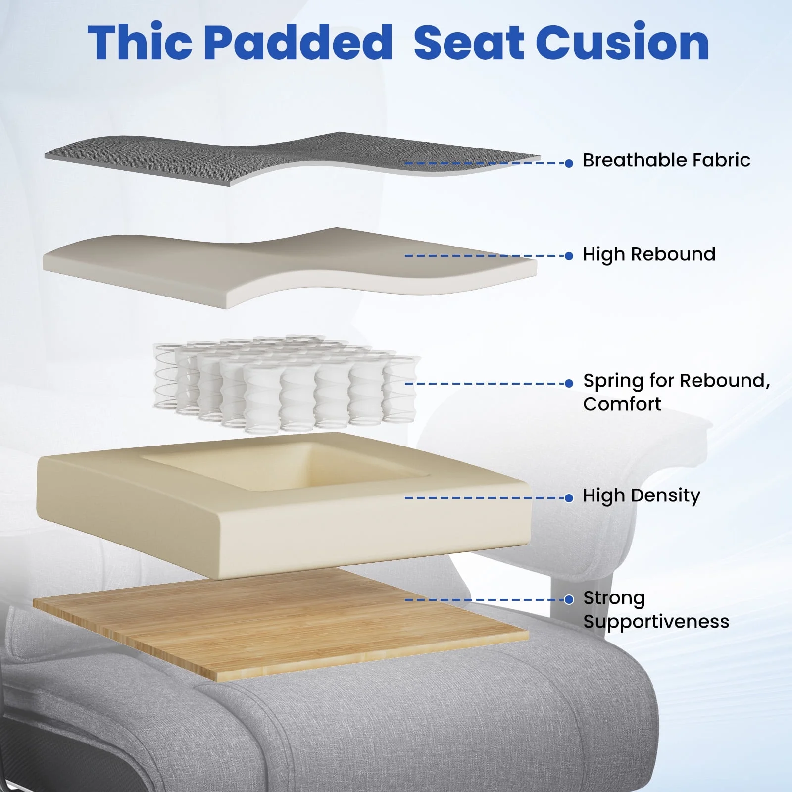 Hoffree Big and Tall Fabric Office Chair 450lbs, Executive Desk Chair with Massage Ergonomic  Computer Chair with Footrest Reclining Desk Office Chair with Lumbar Support for Home Office