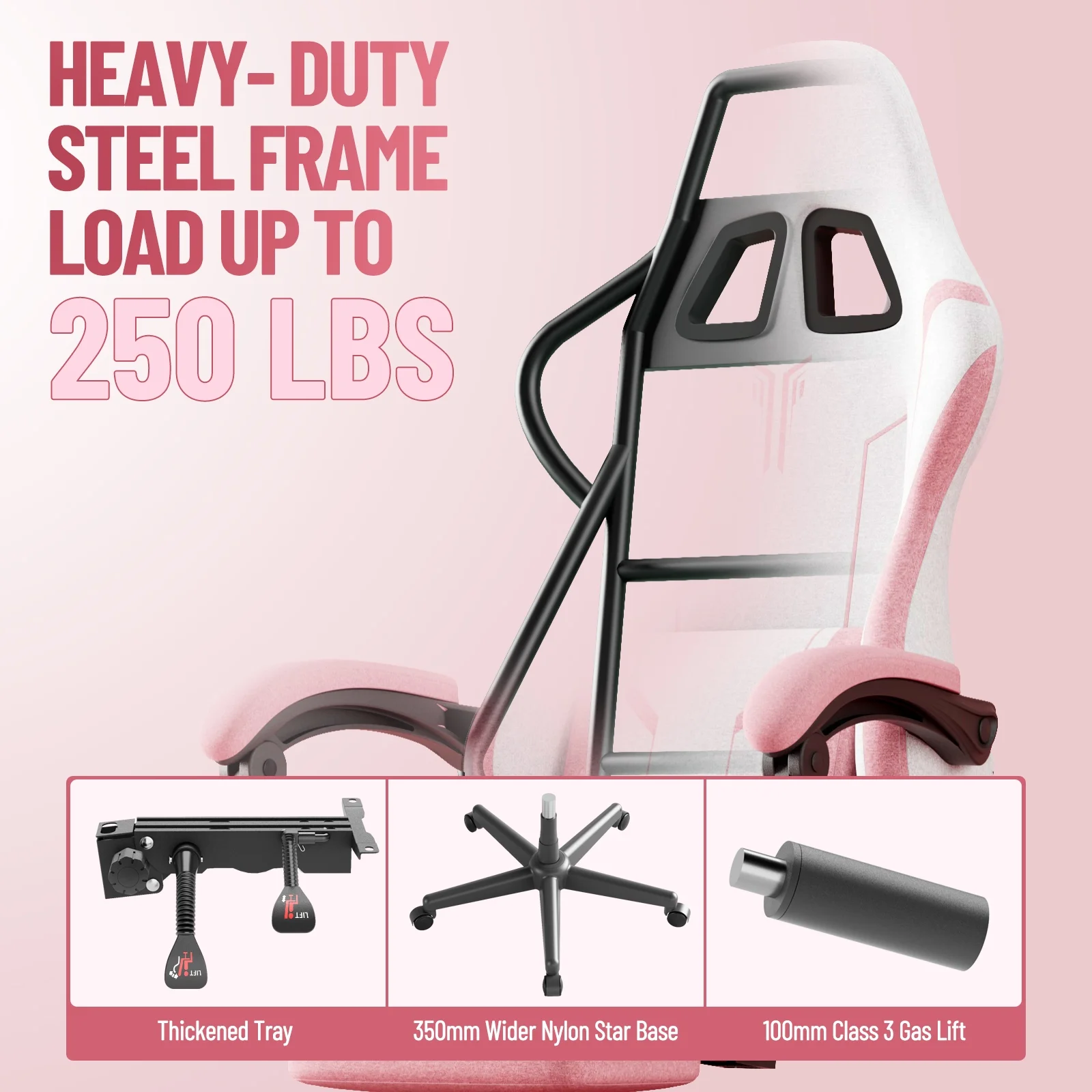 SOONTRANS Gaming Chair for Adults, Velvet Fabric High Back Comfortable Video Game Chair with Footrest and Massage Lumbar Cushion, Racing Computer Desk Chair, Ergonomic Gamer Chair, Black/Grey