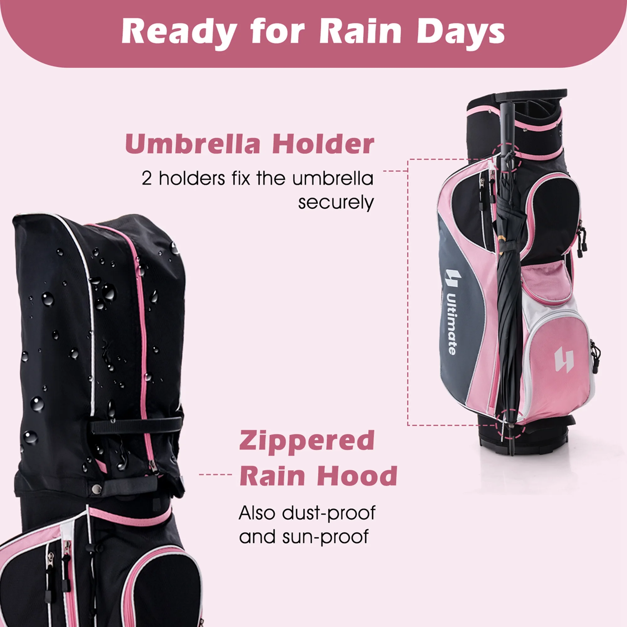 Ultimate Women��s Complete Golf Club Set Golf Club Package Set w/ Rain Hood, Right Hand Purple