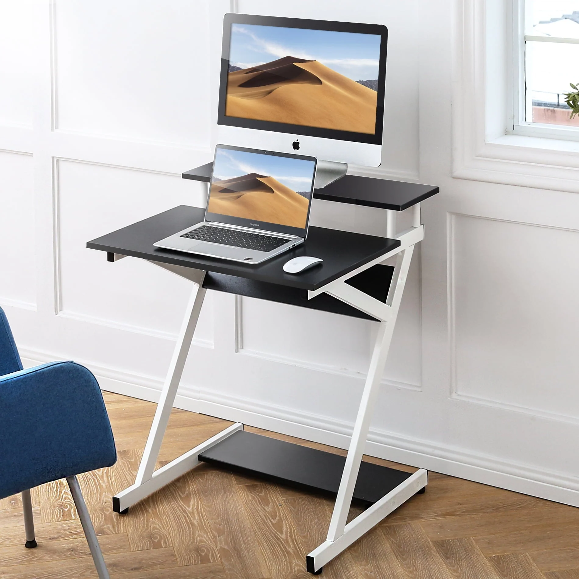 FITUEYES Computer Desk for Small Spaces Corner Desk Study Writing Desk with Shelf CD307002WW