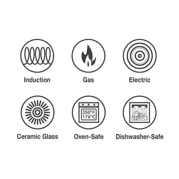 14 Piece Tri-Ply Clad Stainless Steel Cookware Set with Glass Lids