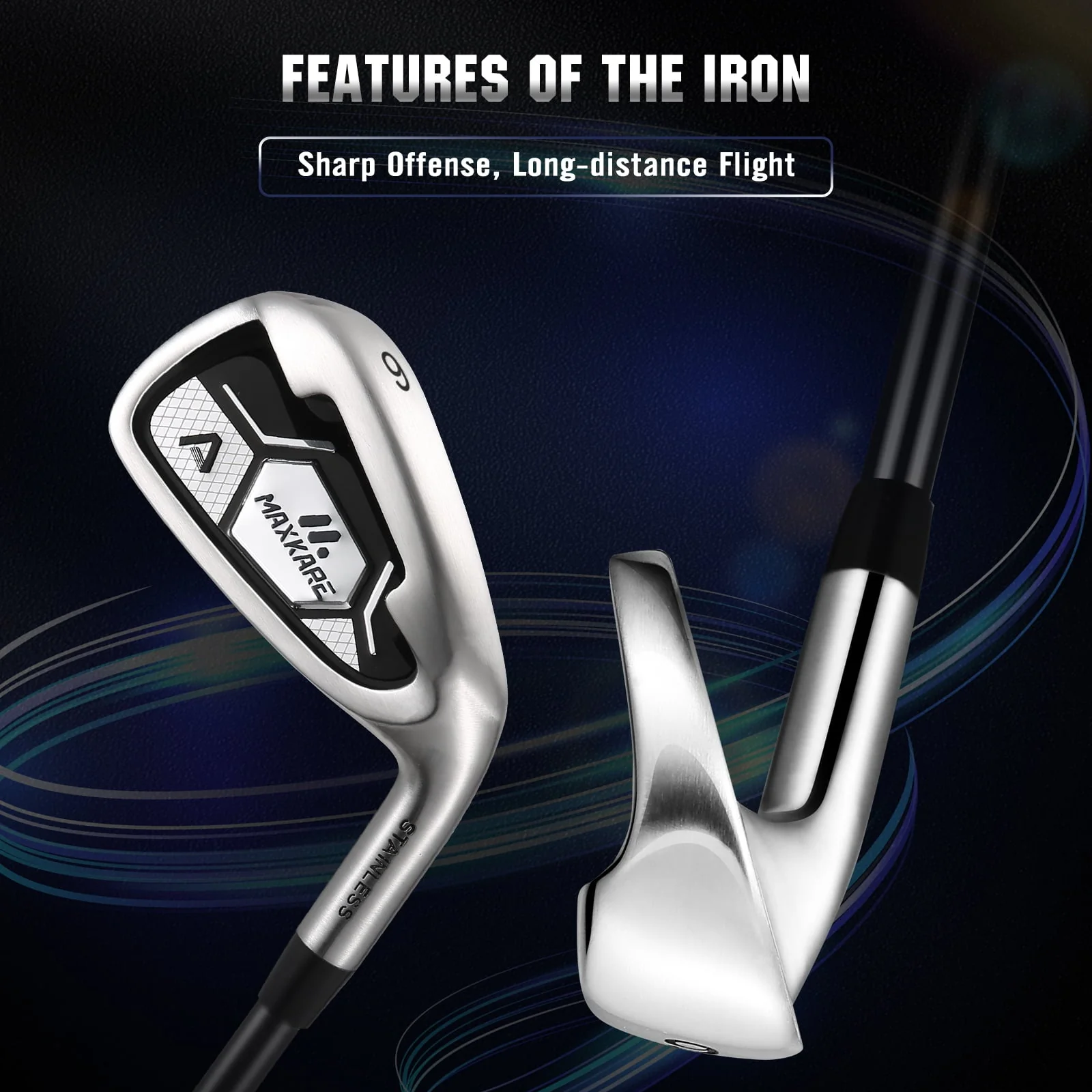 MaxKare Complete Golf Clubs Set Golf Men's Regular 13-Piece Complete Set Includes Driver, Fairway Wood, Hybrids, 6-9 Irons, PW, Putter, Stand Bag, 3 Head Covers - Right Hand