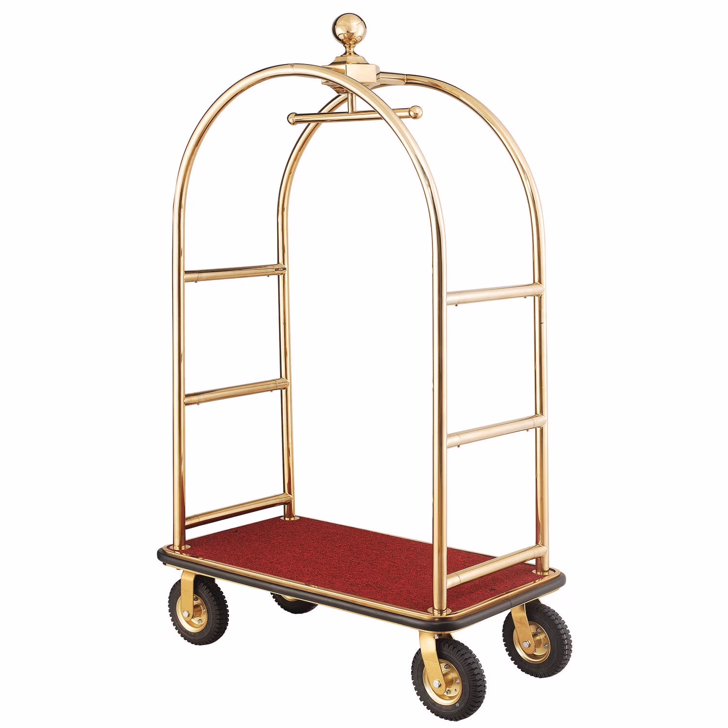 Gold Stainless Steel Bellman Cart Curved Uprights 8