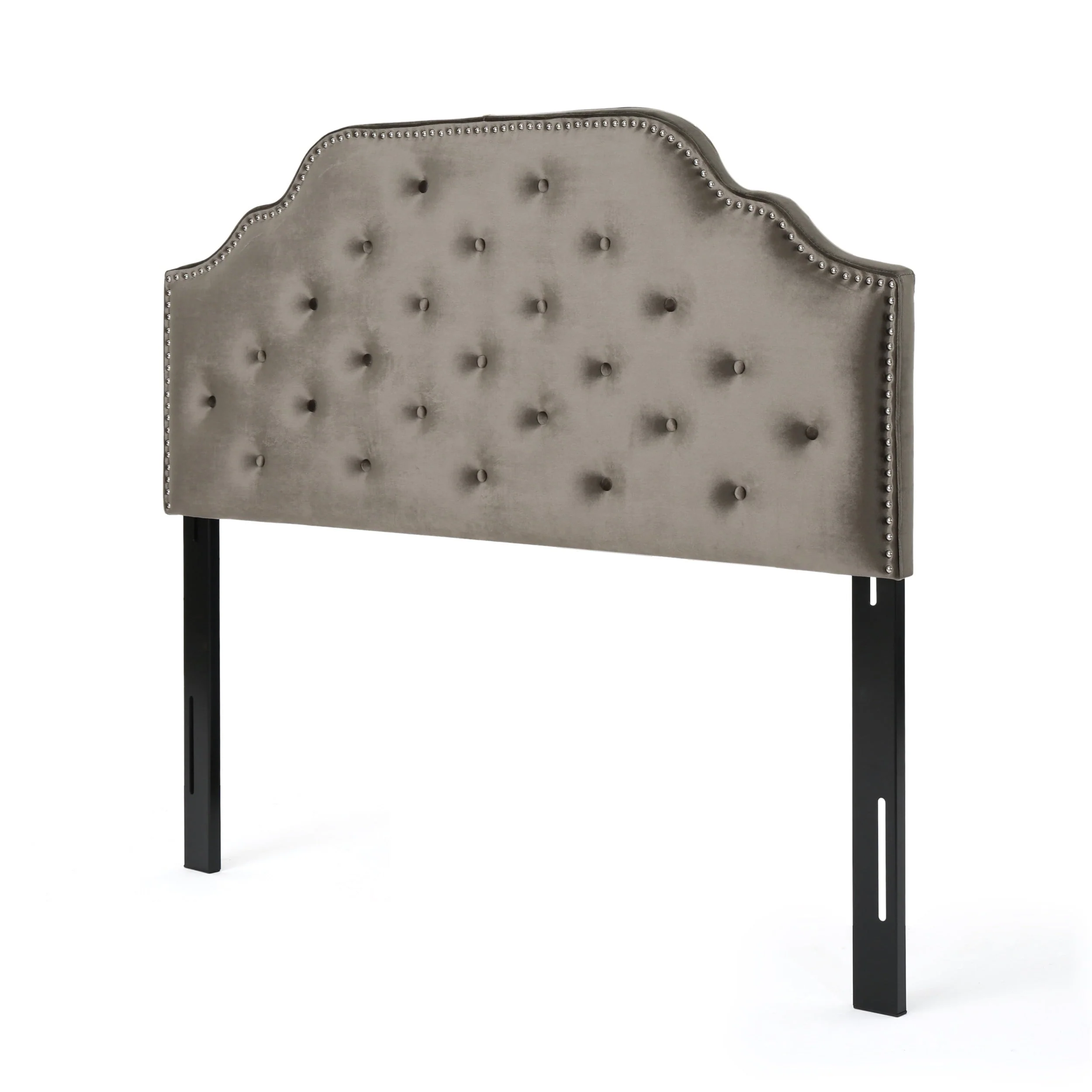 Noble House Miller Velvet Queen/Full Headboard, Grey