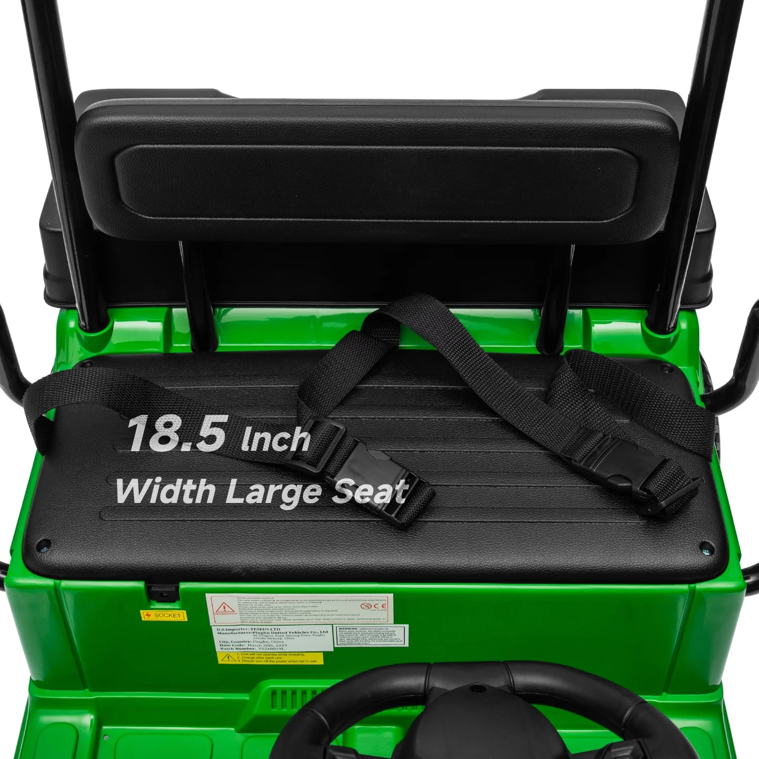 Track Seven 24V Ride on Car, Electric Golf Cart with Ceiling, Ride on Truck with Remote Control, Music, Rear Storage Box, Electric Car for Boys Girls Age 3+, 18.5