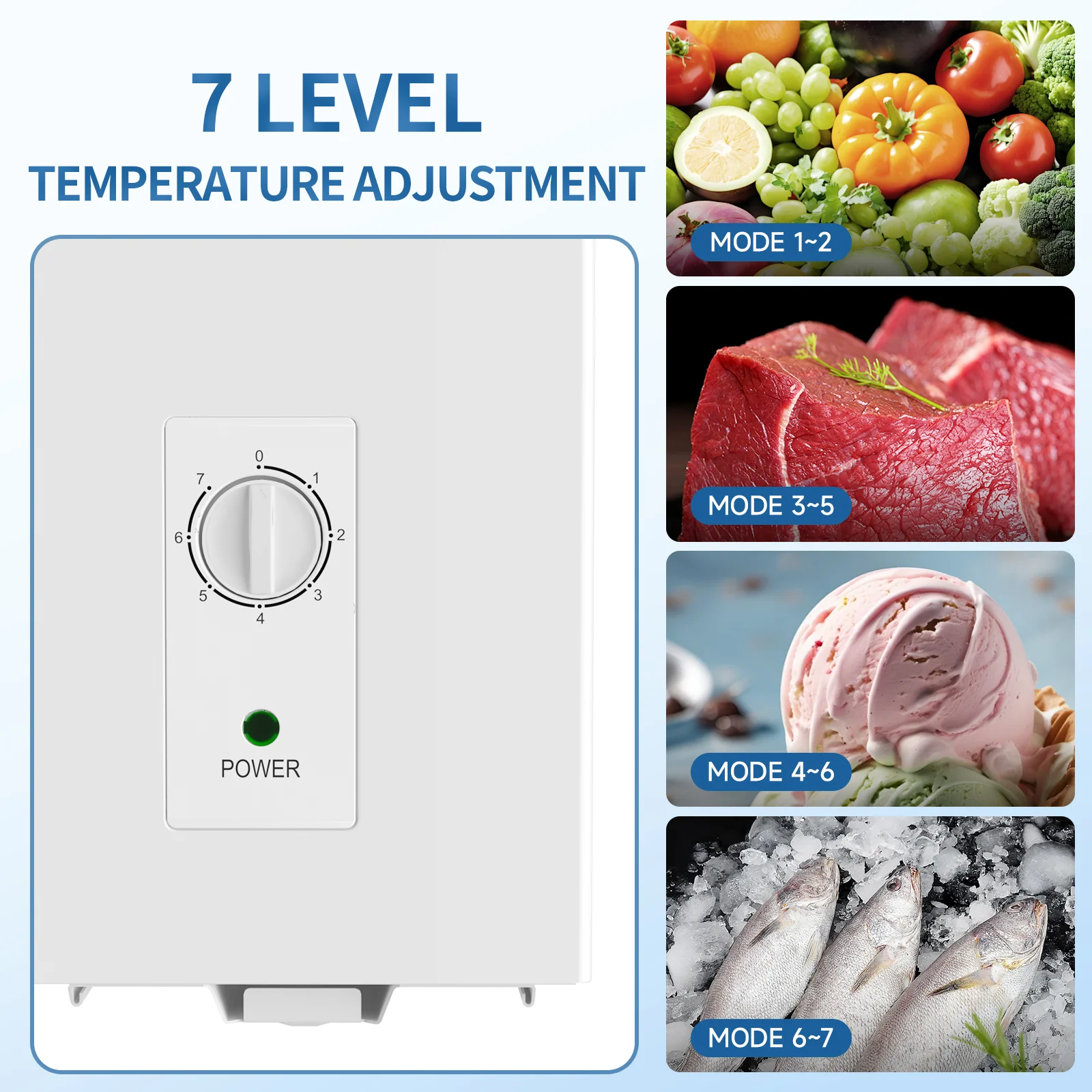 BANGSON 7.0 Cu.Ft Chest Freezer, Deep Freezer with Adjustable Thermostat, Top Open Door Freezer with Removable Basket, Quiet Operation, Ideal for Kitchen/Apartment/Office