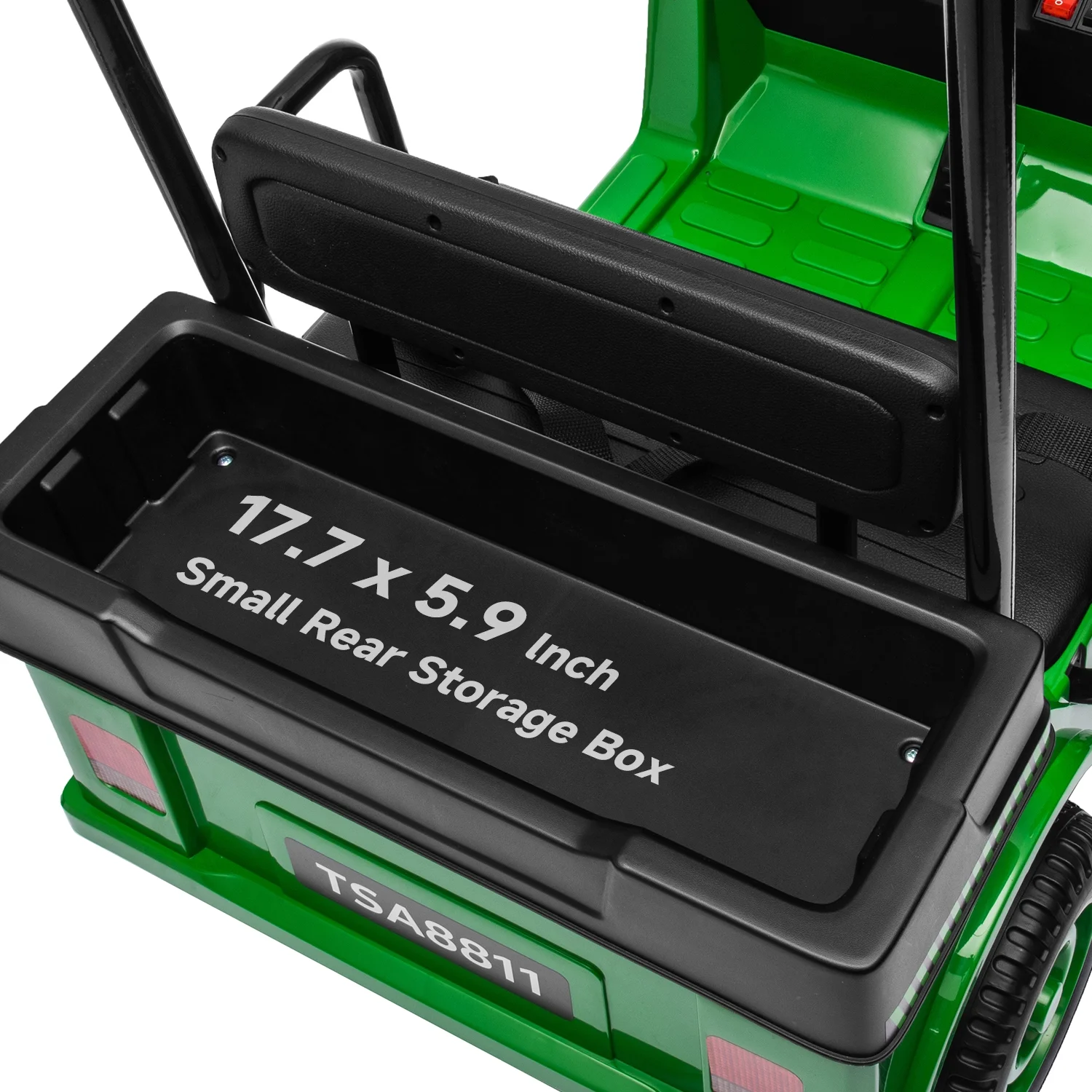 Track Seven 24V Ride on Car, Electric Golf Cart with Ceiling, Ride on Truck with Remote Control, Music, Rear Storage Box, Electric Car for Boys Girls Age 3+, 18.5