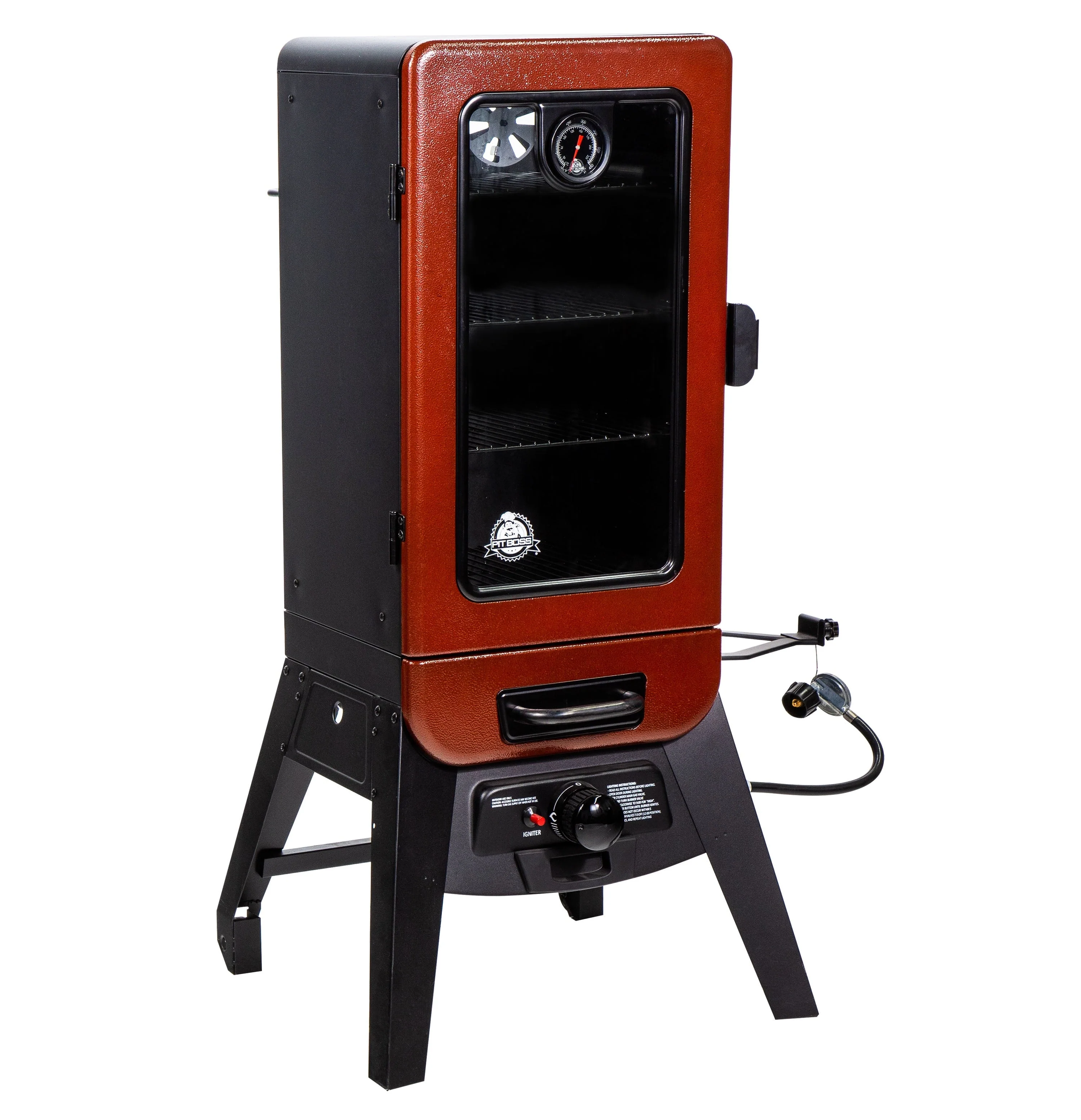 Pit Boss 3-Series Gas Smoker in Red Hammertone - PBV3G1
