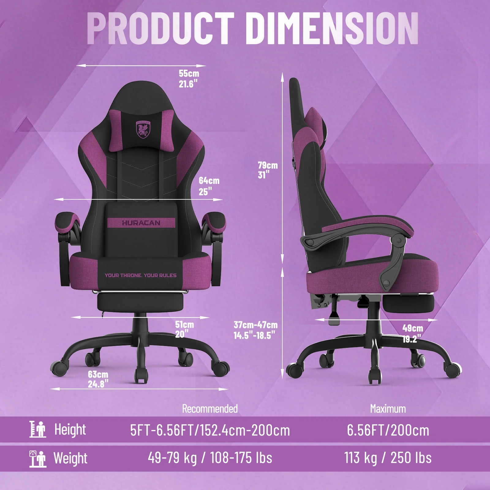 SOONTRANS Gaming Chair for Adults, Ergonomic Linen Fabric Computer Chair with Massage Lumbar Pillow, Gamer Game Chair with Adjustable Headrest, Comfortable Office Chair for Home, White