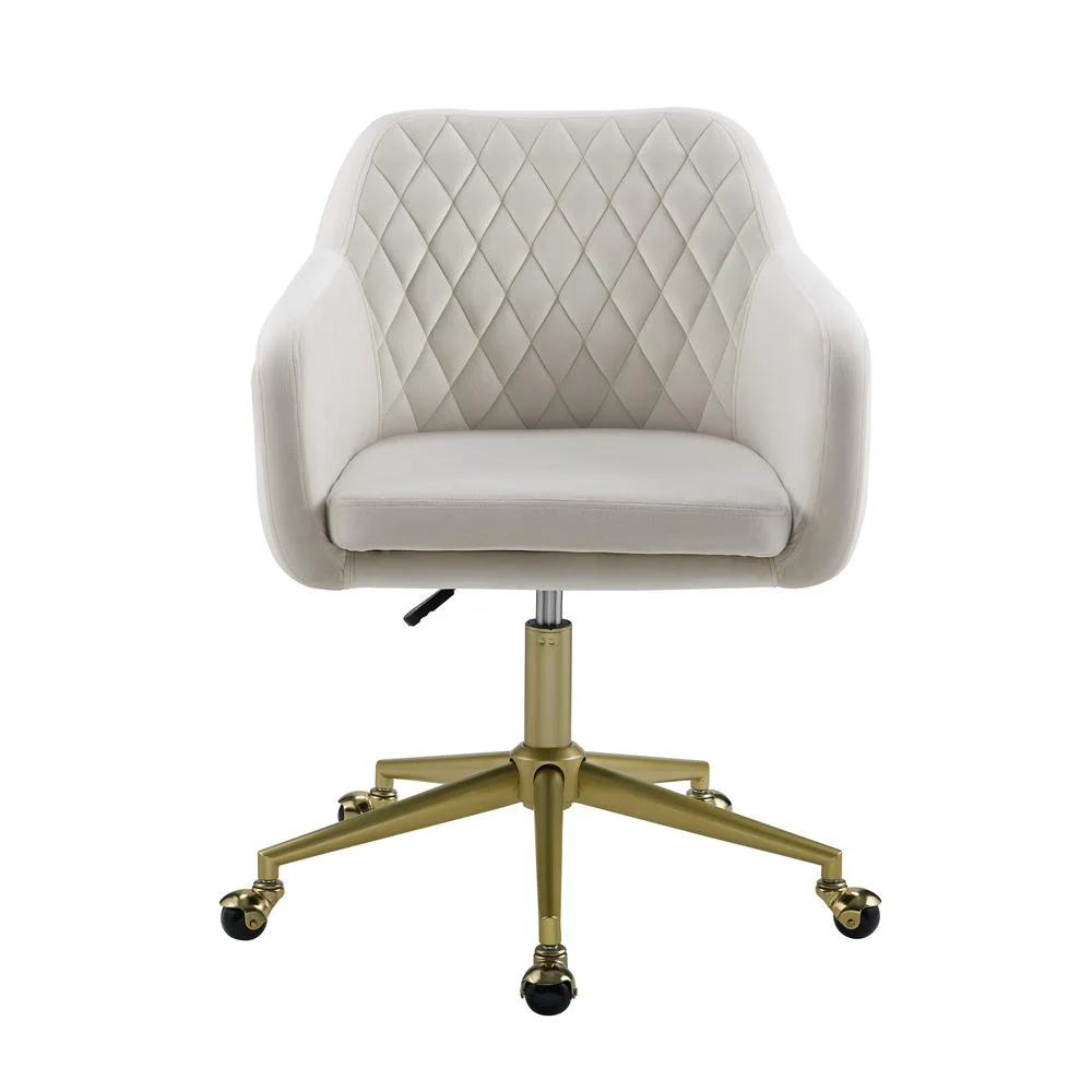 Linon Imogen Quilted Office Chair Off White