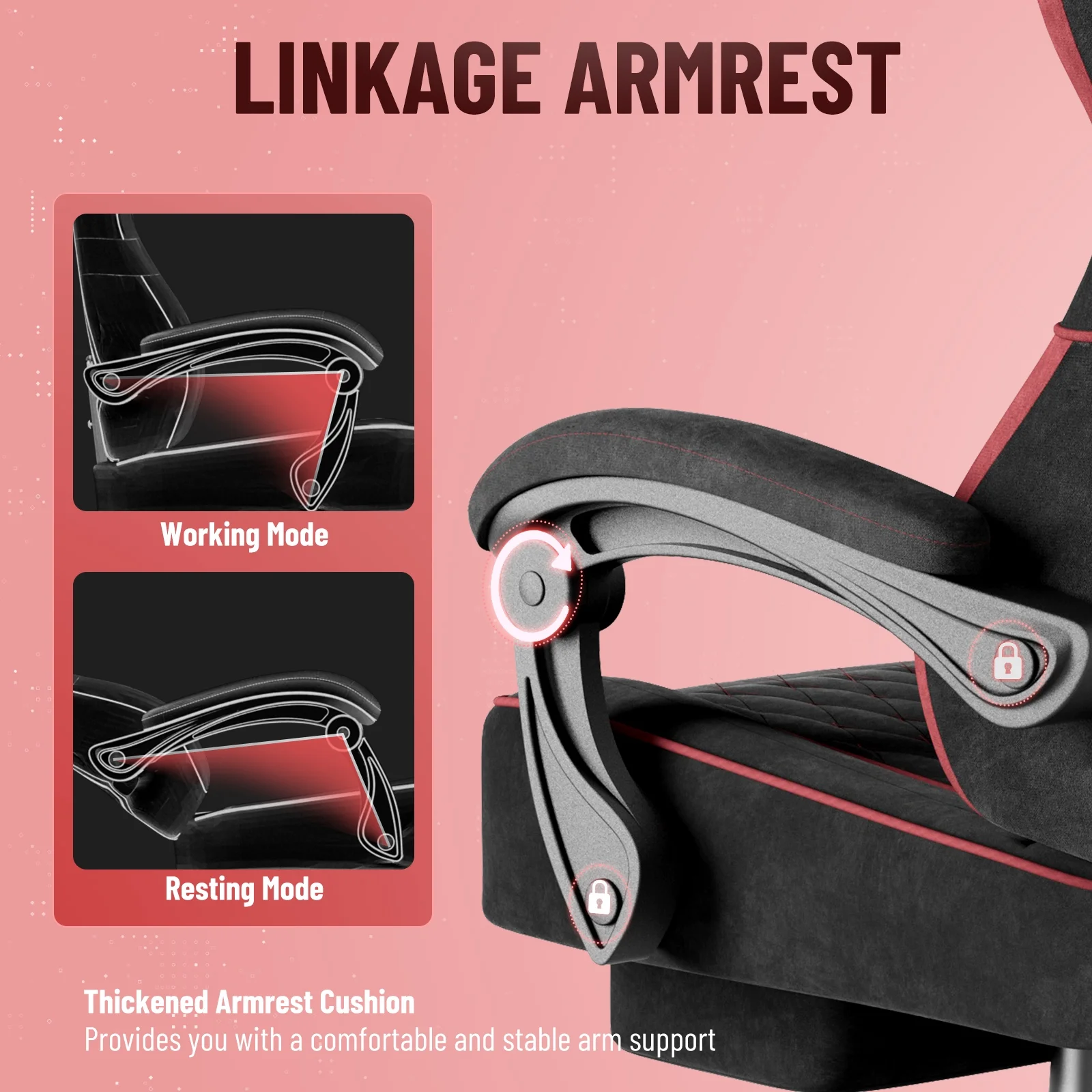 SOONTRANS Gaming Chair for Adults, Velvet Fabric High Back Comfortable Video Game Chair with Footrest and Massage Lumbar Cushion, Racing Computer Desk Chair, Ergonomic Gamer Chair, Black/Grey