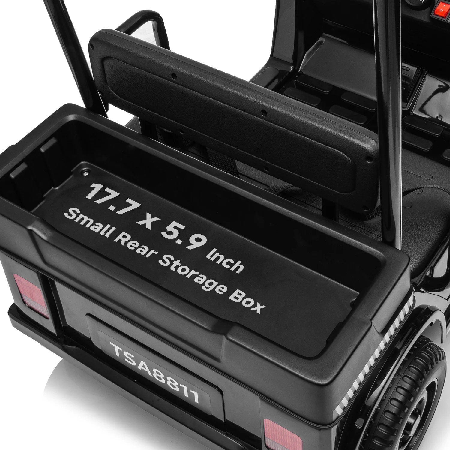 Track Seven 24V Ride on Car, Electric Golf Cart with Ceiling, Ride on Truck with Remote Control, Music, Rear Storage Box, Electric Car for Boys Girls Age 3+, 18.5