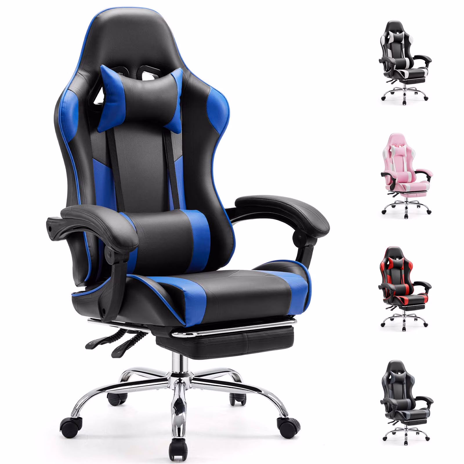 EDX Ergonomic Gaming Chair High Back Office Chair with Lumbar Support and Adjustable Armrests Swivel Racing Chair, Black and Gray