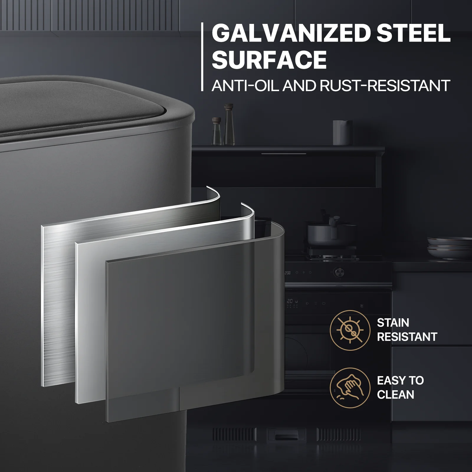 MoNiBloom Kitchen Trash Can 14.5 Gallon Garbage Can Automatic Motion Sensor Waste Bin Touchless Trash Can with Lid for Home Bathroom Office, Silver