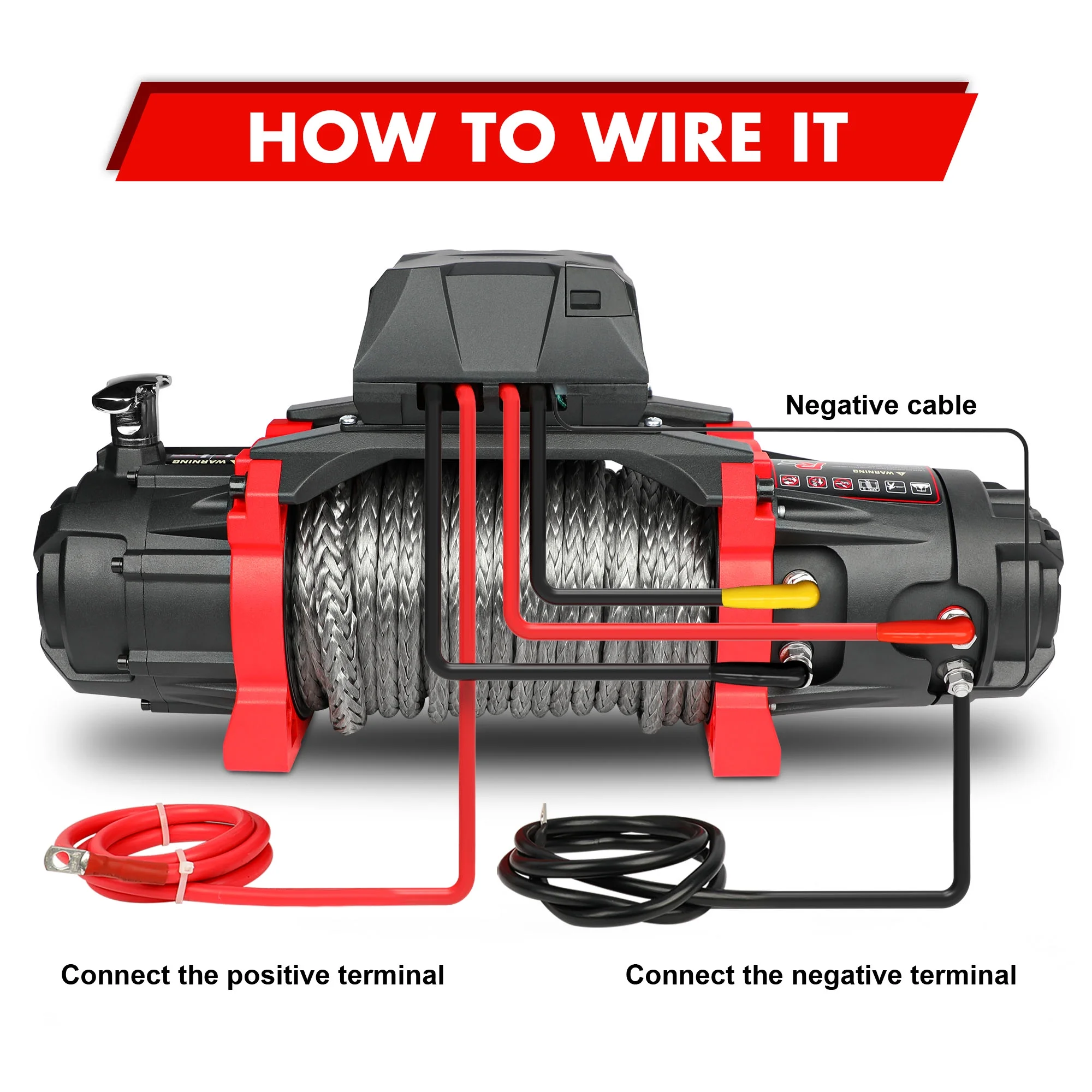 X-BULL Electric Winch 13500lb Load Capacity 12V DC Power Towing Truck Off-Road 2 in 1 Wireless Remote