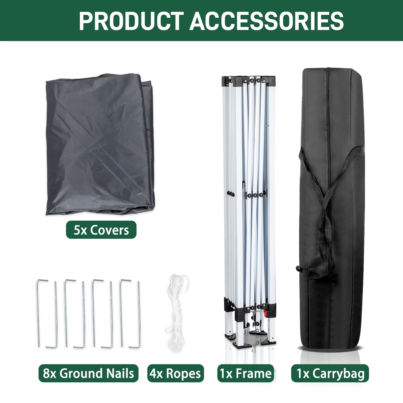 Ktaxon 10'x10' Pop Up Gazebo Canopy Wedding Party Tent with 4 Sidewalls Gray