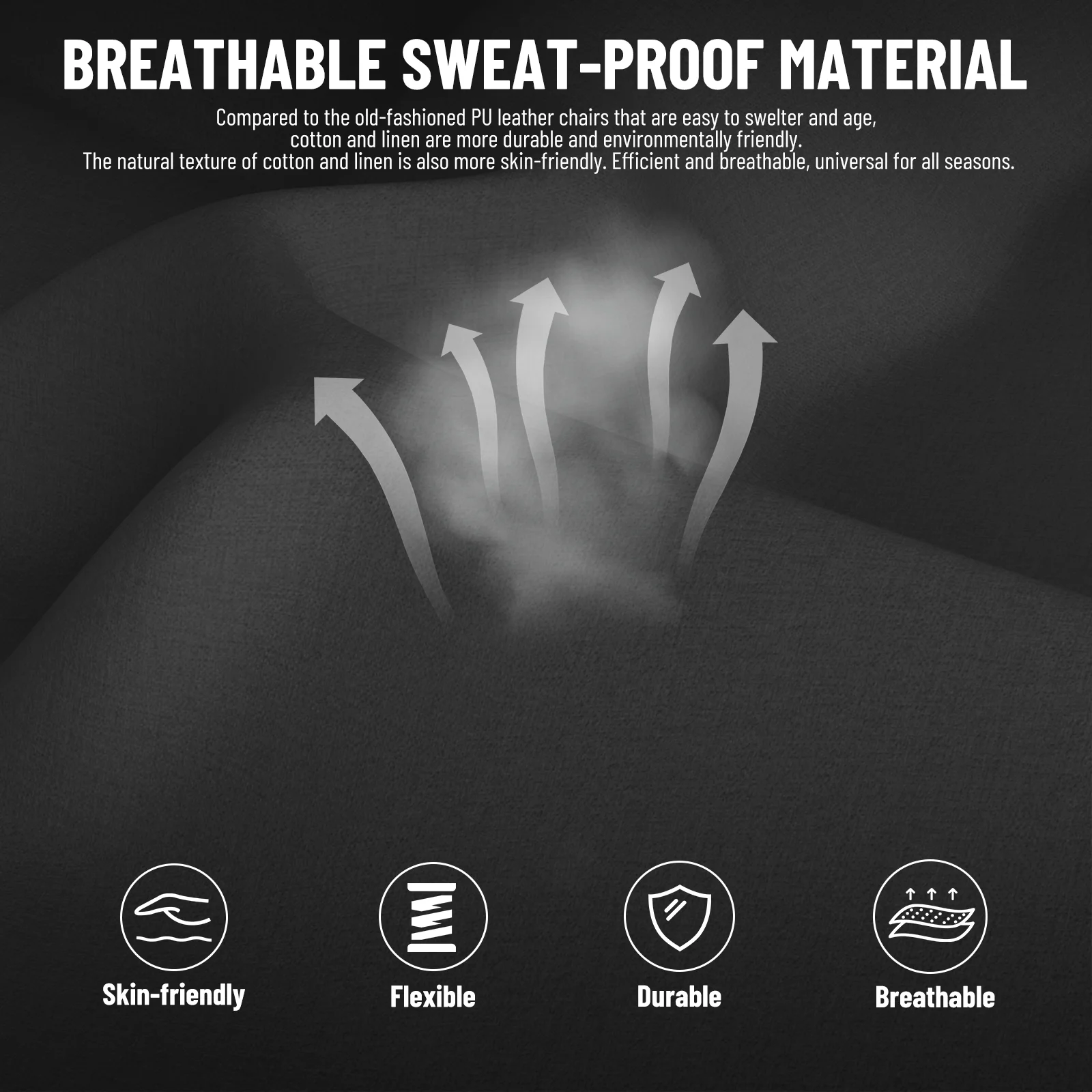 SOONTRANS Gaming Chair for Adults, Ergonomic Linen Fabric Computer Chair with Massage Lumbar Pillow, Gamer Game Chair with Adjustable Headrest, Comfortable Office Chair for Home, White