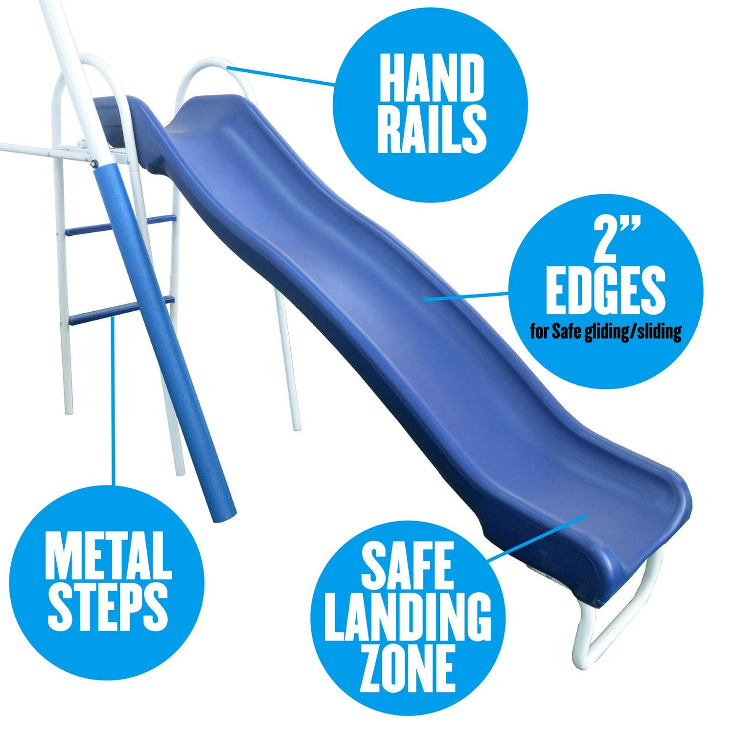 XDP Recreation Fun All-Mighty Metal Swing Set with Super Disc Swing. Stand R Swing. Glider. & Slide