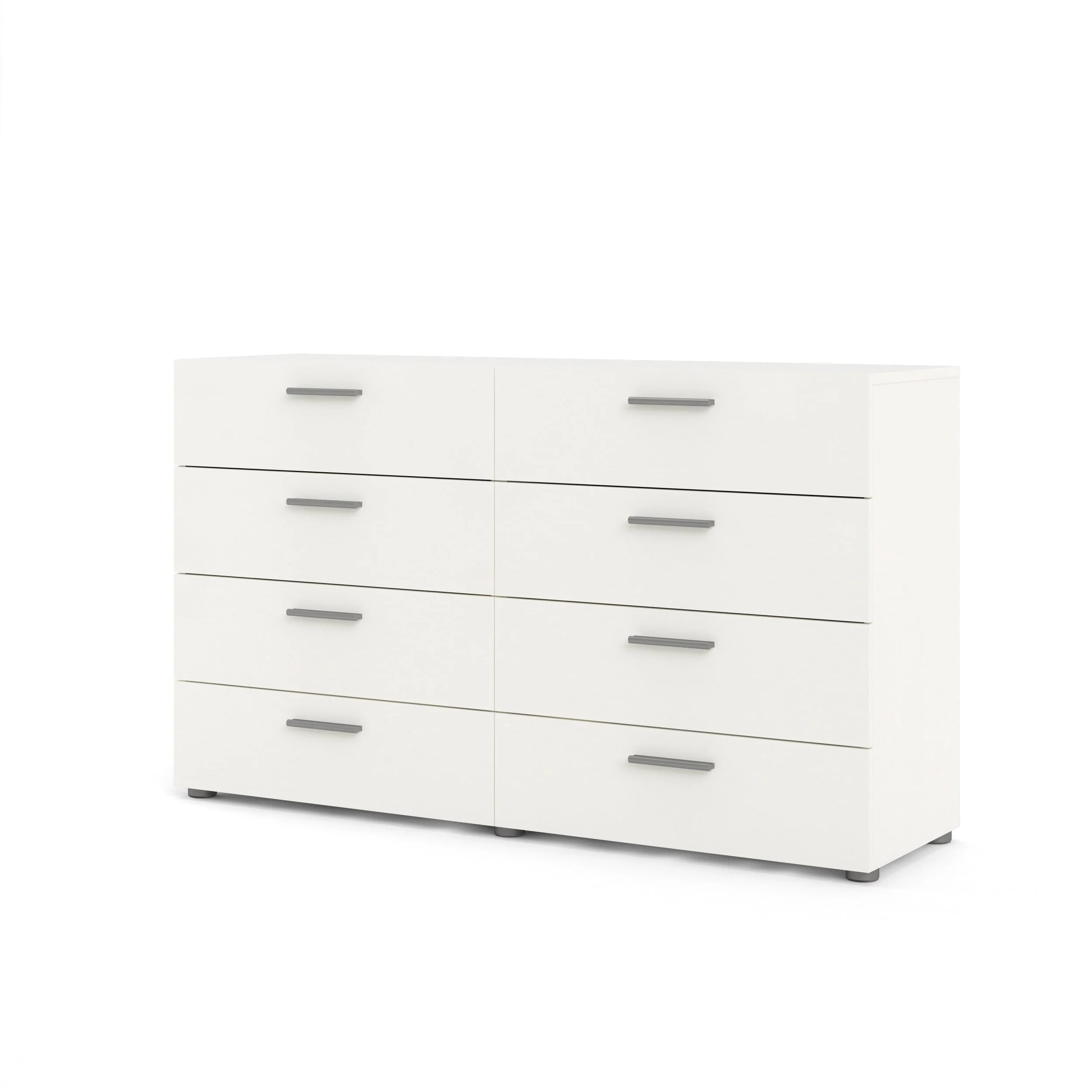 Tvilum Loft 8 Drawer Double Dresser, White Woodgrain